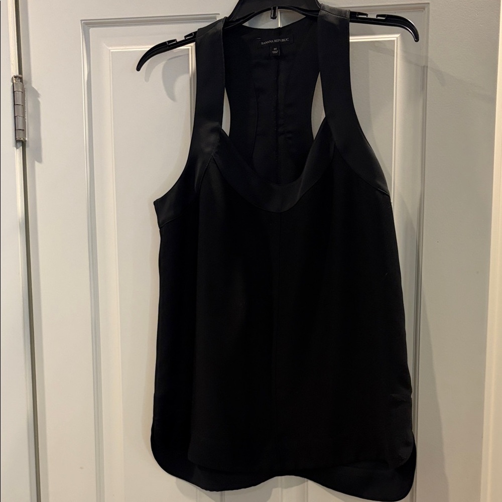 Banana Republic Black Satin-Trim Racerback Cami